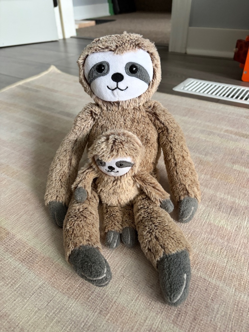 Plush Sloth & Baby Soft Toy Set - Brown